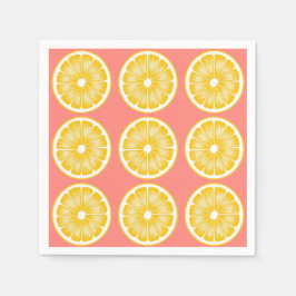Modern rosa Lemonade & gelb Serviette