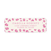 Modern rosa Leopard Print Chic Address Labels (Vorne)