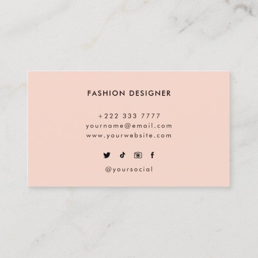 Modern rosa Leopard und Goldrahmen Visitenkarte (Rückseite)