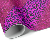 Modern rosa Lila Glitzer Leopard Geschenkpapier (Rolleneckpunkt)