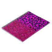 Modern rosa Lila Glitzer Leopard Notizblock (Linke Seite)