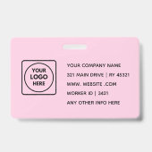 Modern rosa Logo | Design der Unternehmenstidentit Ausweis (Rückseite)