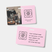 Modern rosa Logo | Design der Unternehmenstidentit Ausweis (Vorder- & Rückseite)