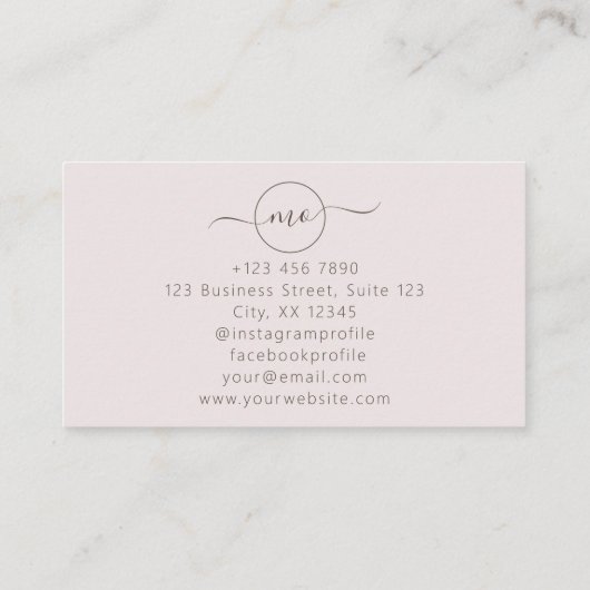 Modern rosa, Logo Visitenkarte (Rückseite)