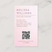 Modern rosa, minimalistisch beruflich visitenkarte (Rückseite)