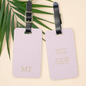 Modern rosa Minimalistisches Monogramm Gepäckanhänger