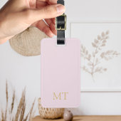 Modern rosa Minimalistisches Monogramm Gepäckanhänger