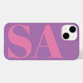 Modern rosa Minimalmonogramm Case-Mate iPhone Hülle (Rückseite (Horizontal))