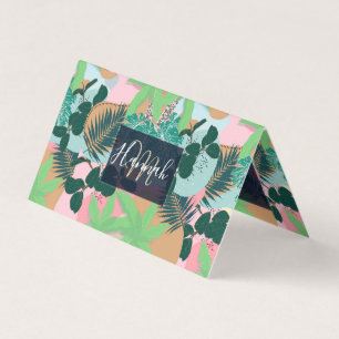 Modern rosa Minz Tropical Foliage Kreatives Design Visitenkarten