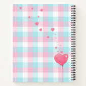 Modern rosa Monogram Niedlich Cat Notebook Notizblock (Rückseite)