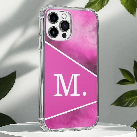 Modern rosa Monogramm Case-Mate iPhone Hülle