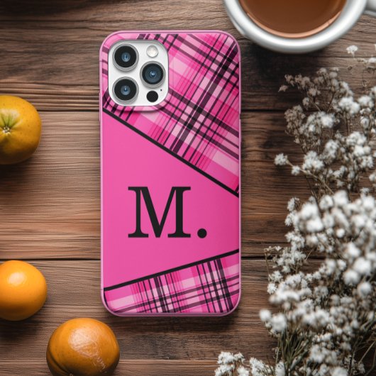 Modern rosa Monogramm Case-Mate iPhone Hülle