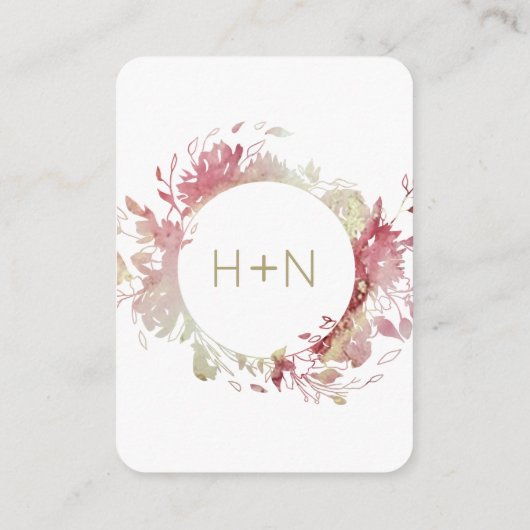 Modern rosa Monogramm-UAWG mit QR-Code Begleitkarte (Rückseite)