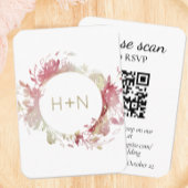 Modern rosa Monogramm-UAWG mit QR-Code Begleitkarte