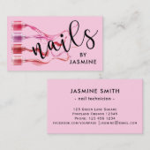 Modern rosa Nails Visitenkarte (Vorne/Hinten)