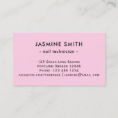 Modern rosa Nails Visitenkarte (Rückseite)