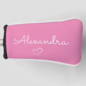 Modern rosa Name Custom Niedlich Golf Headcover (Vorderseite)
