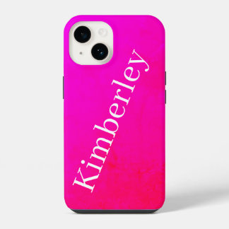 Modern rosa Neon Monogram Trendy Fashion Colors iPhone 14 Hülle