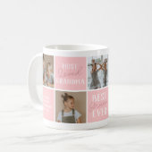 Modern rosa Oma FotoCollage Kaffeetasse (Vorderseite Links)