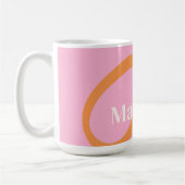 Modern rosa Orange Monogram Kaffeetasse (Links)