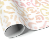 Modern rosa Orangenleopard Tierdruck Geschenkpapier (Rolleneckpunkt)