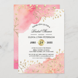 Modern rosa | Peach Wassercolor Brautparty Einladung