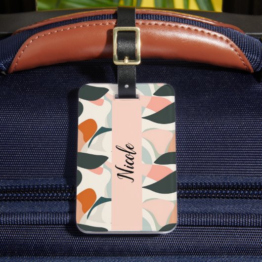 Modern rosa Personalisierte Gepäckmarke Gepäckanhänger (Vorderseite Insitu 2)