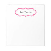 Modern rosa Personalisierter Editor Notizblock (Vorderseite)