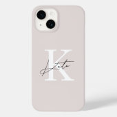 Modern rosa Personalisierter Monogramm-Name Case-Mate iPhone Hülle (Rückseite)