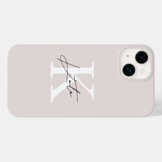 Modern rosa Personalisierter Monogramm-Name Case-Mate iPhone Hülle (Rückseite (Horizontal))