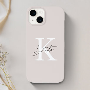 Modern rosa Personalisierter Monogramm-Name Case-Mate iPhone 14 Hülle