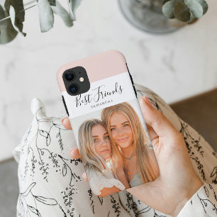 Modern rosa   Persönliches Foto Beste Freundschaft Case-Mate iPhone Hülle