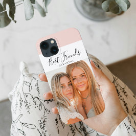 Modern rosa | Persönliches Foto Beste Freundschaft Case-Mate iPhone Hülle