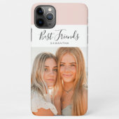 Modern rosa | Persönliches Foto Beste Freundschaft iPhone Hülle (Rückseite)