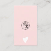 Modern rosa Pinselstrich Logo Qr Code Vielen Dank Visitenkarte (Rückseite)