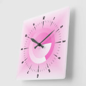 Modern rosa quadratische wanduhr (Winkel)