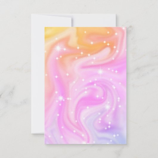 Modern rosa Regenbogen Einhorn Danke Karte (Rückseite)