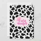 Modern rosa Retro Cowgirl First Rodeo 1. Geburtsta Einladung (Rückseite)
