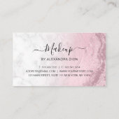 Modern rosa rosa Glitzer Marmor Makeup Künstler Terminkarte (Rückseite)