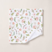 Modern rosa Rose Bud Blume Pattern Badhandtuch Set (Waschlappen)