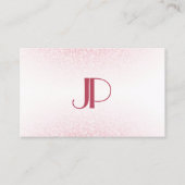 Modern rosa Rose Gold Glitzer Monogram Template Visitenkarte (Vorderseite)