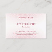 Modern rosa Rose Gold Glitzer Monogram Template Visitenkarte (Rückseite)