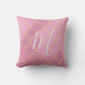 Modern rosa Rose Gold Monogram Kissen (Vorderseite)