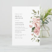 Modern rosa Roses Brautparty Einladung (Stehend Vorderseite)