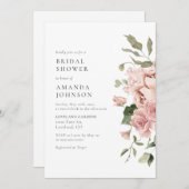 Modern rosa Roses Brautparty Einladung (Vorne/Hinten)