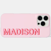 Modern rosa roter Monogramm Name Case-Mate iPhone Hülle (Rückseite (Horizontal))