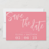 Modern rosa save the date (Vorderseite)