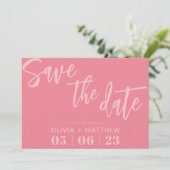 Modern rosa save the date (Stehend Vorderseite)