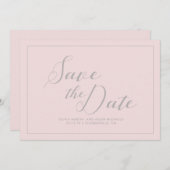 Modern rosa Save the Date (Vorne/Hinten)
