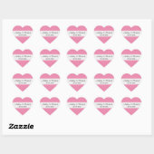 Modern rosa Save the Date Herz-Aufkleber (Blatt)